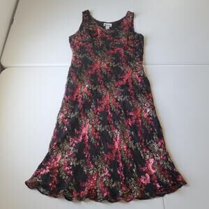 Y2K Fairy Grunge Whimsigoth Dress Womens 12 Floral Silk Sleeveless Burgundy
